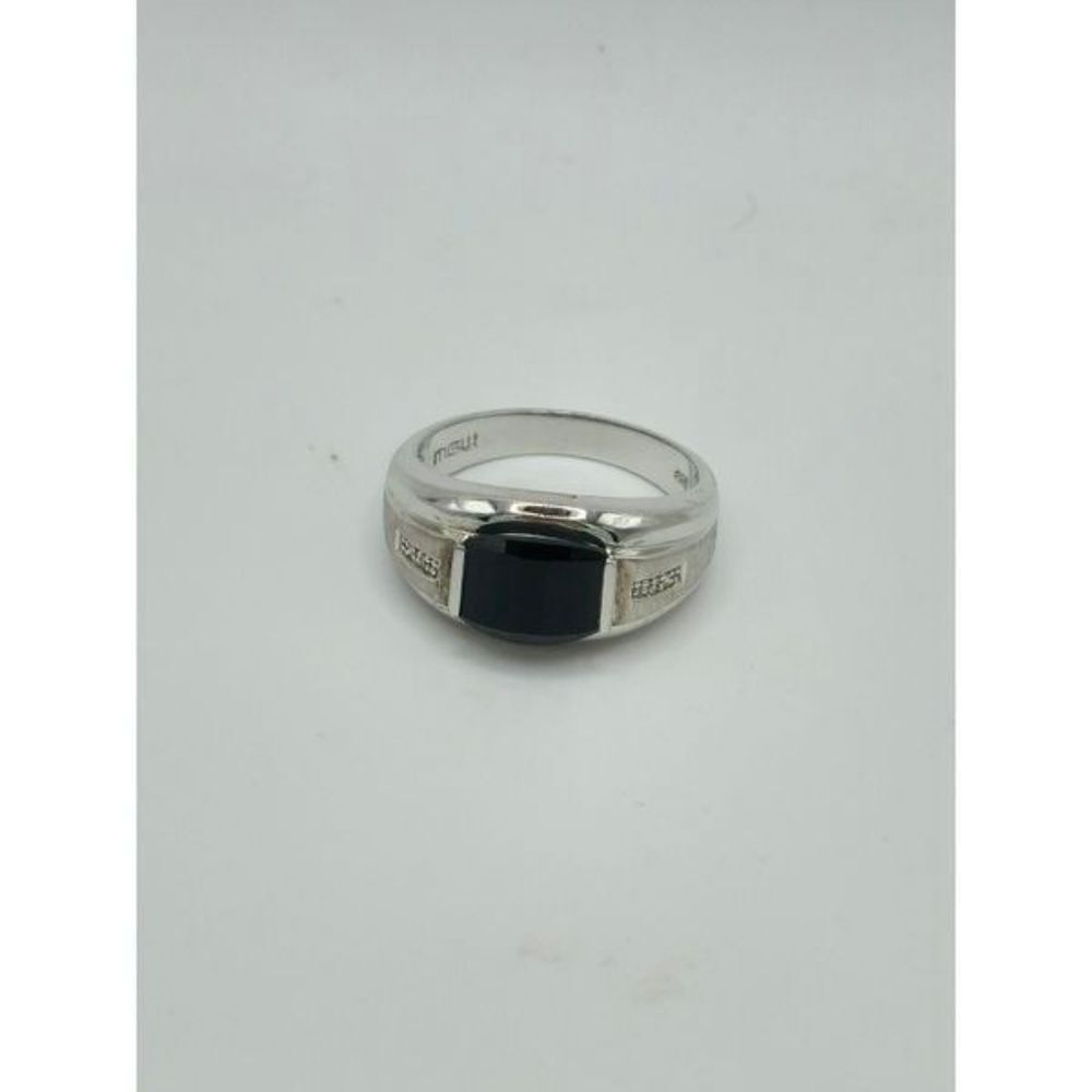 Vintage Men's Silver Black Onyx Ring